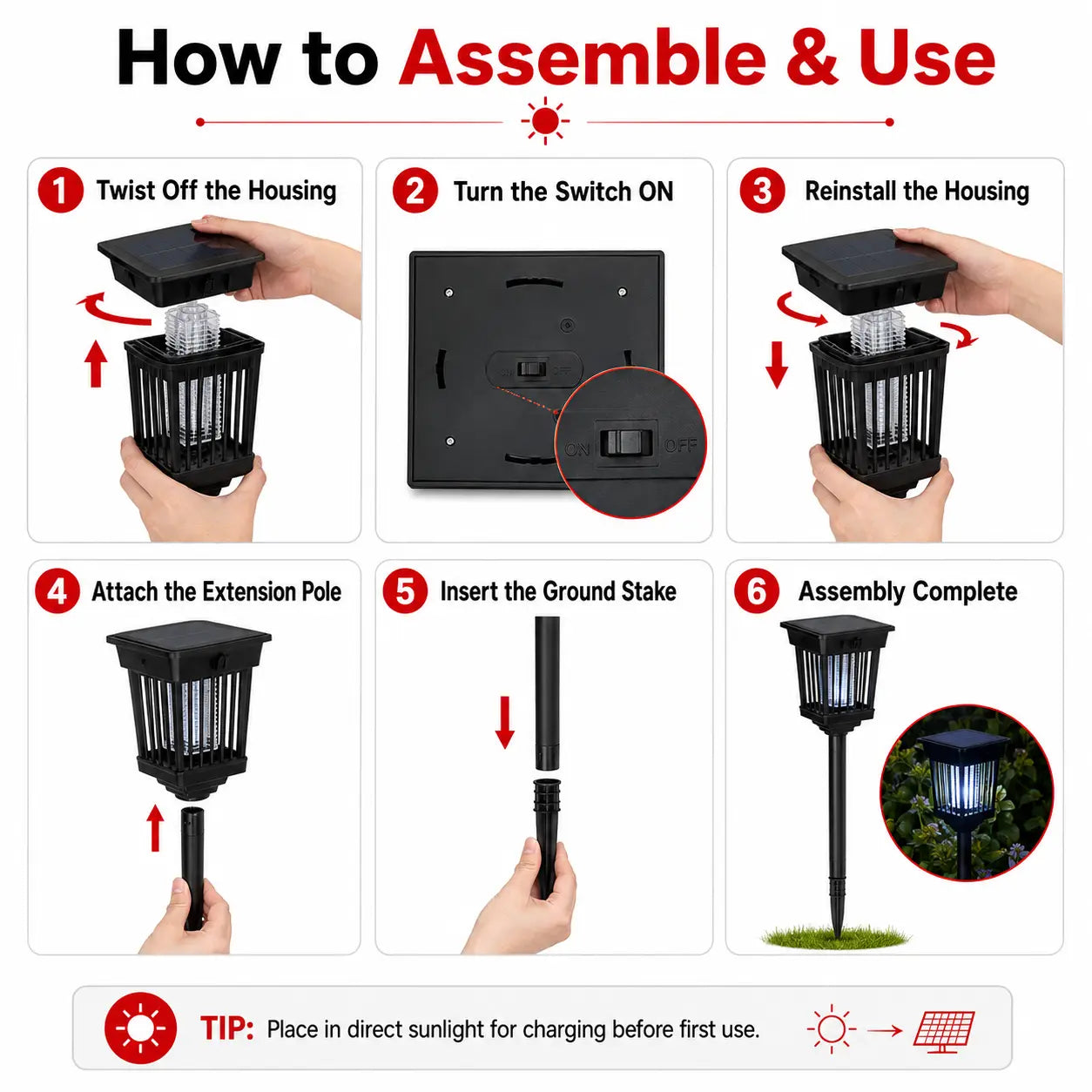 Solar Mosquito Zapper Stakes